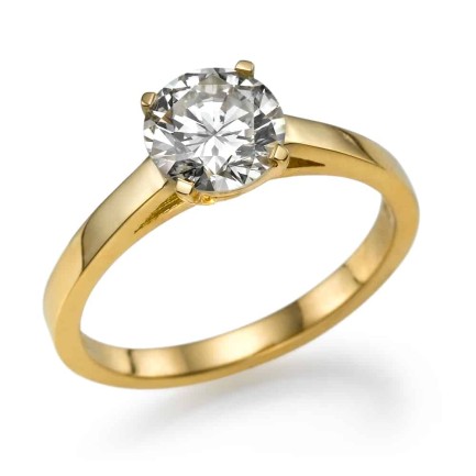 טבעת אירוסין - טבעת יהלומים - דגם סוליטר צהוב עמית 2