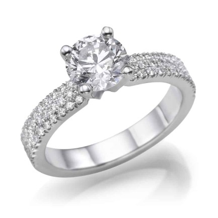 טבעת אירוסין מעוצבת דגם טבעת 3 שורות