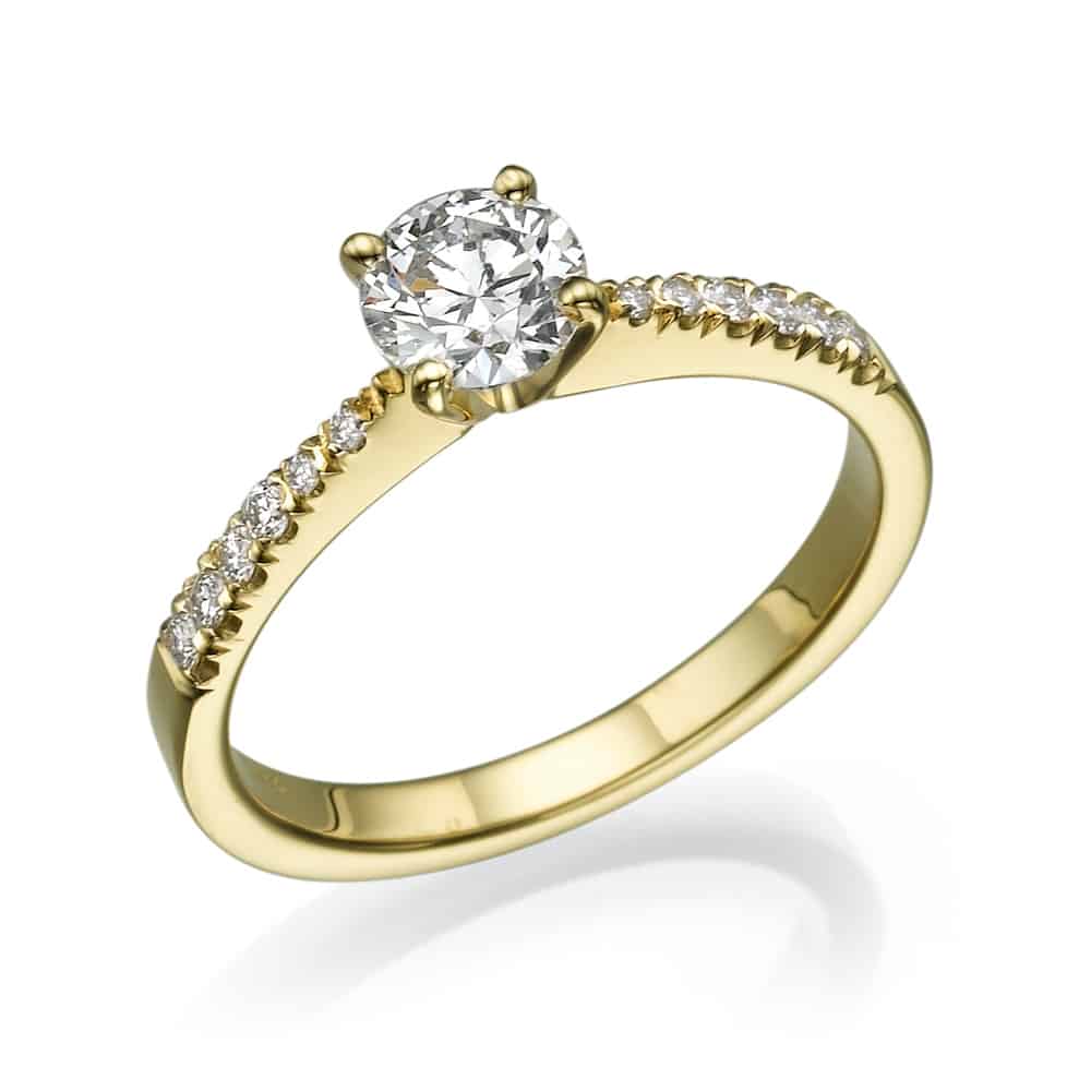 טבעת אירוסין - טבעת יהלומים - דגם סימה בצהוב
