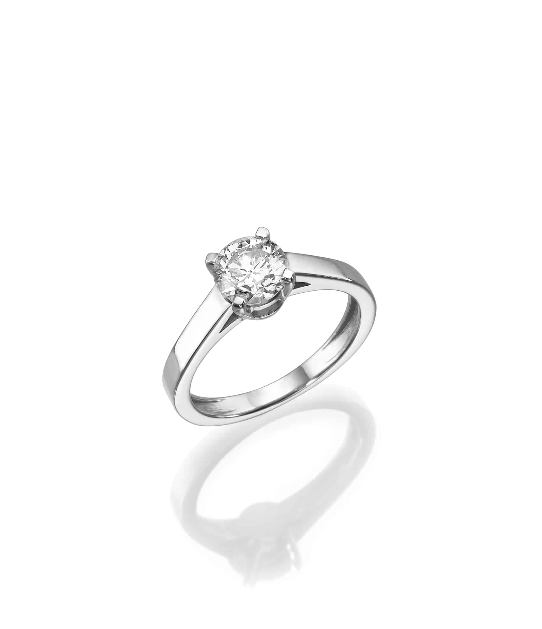 טבעת אירוסין סוליטר קלאסית   משובצת יהלום 1.5